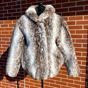 Grey & White Faux Animal Print Jacket